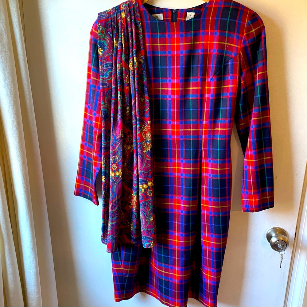 Chaus vintage 80’s plaid dress